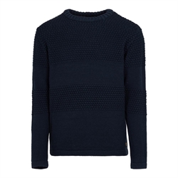 Fuza Wool Nyhavn Round Neck Sweater Men - Midnight Blue